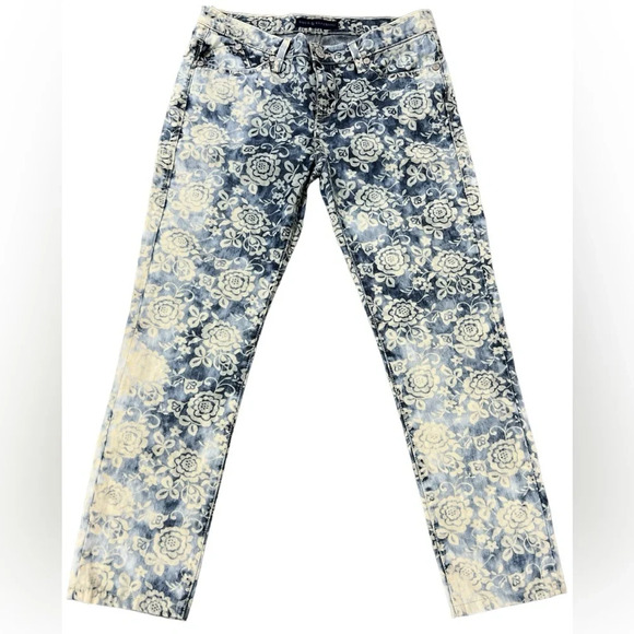 Rock & Republic Berlin Bleached Floral Print Skinny Jeans - Picture 1 of 11